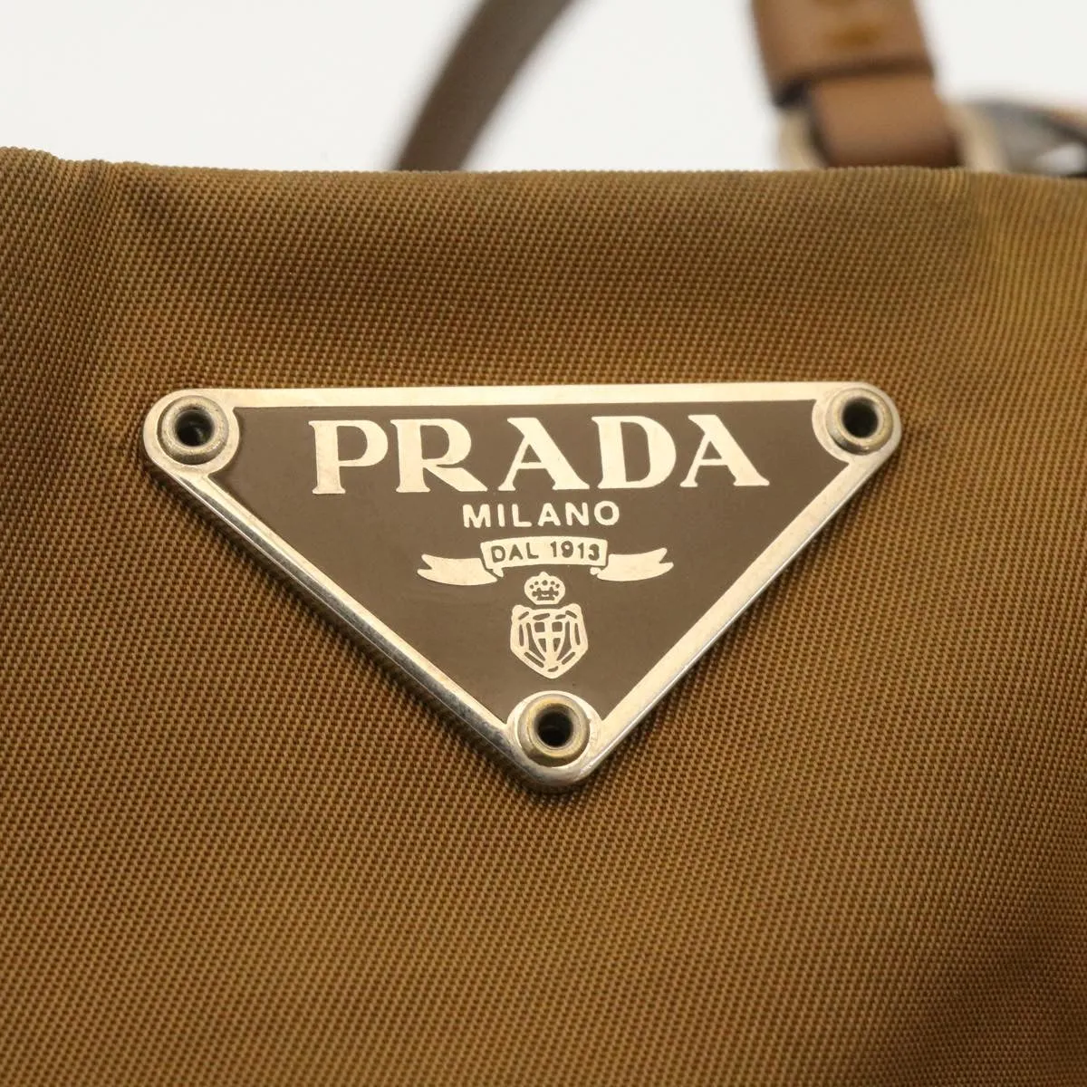 PRADA Hand Bag Nylon Brown  bs710