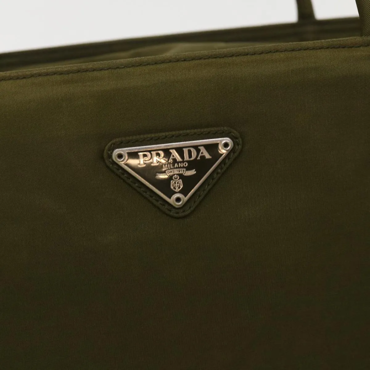 PRADA Hand Bag Nylon Khaki  48200