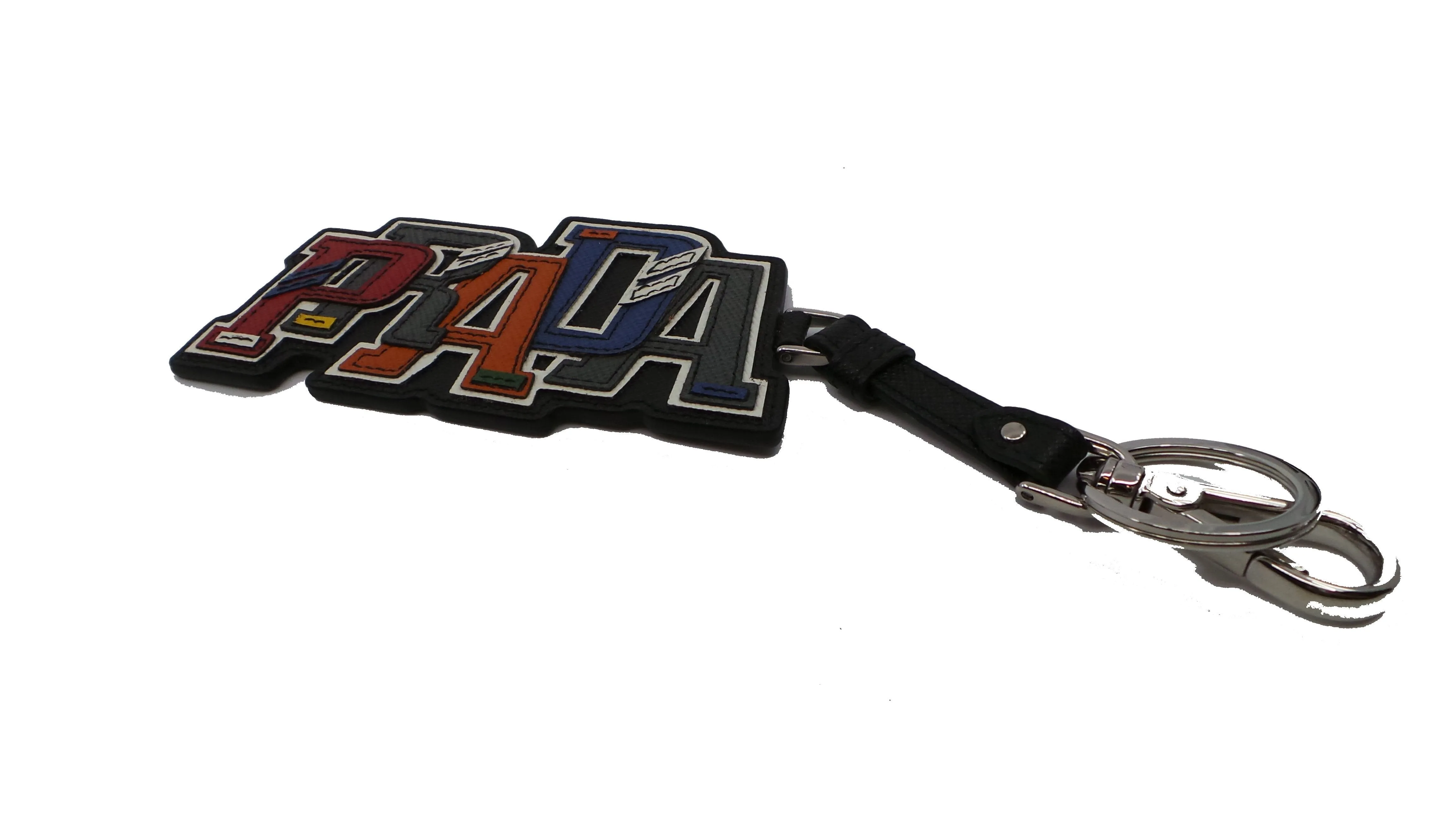 Prada Trick Pelle Saffiano Black PRADA Key Chain Charm 2TL253