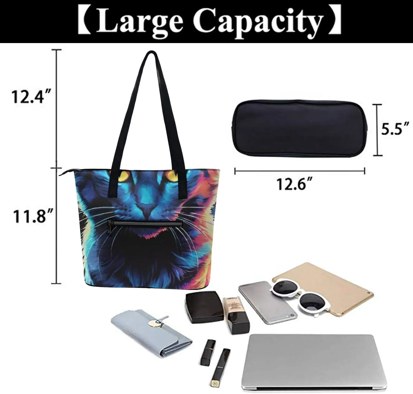 PU Leather Shoulder Bag for Women Casual Tote Handbag Large Shoulder Bag Work Fashion Women Purse Shopping Bag