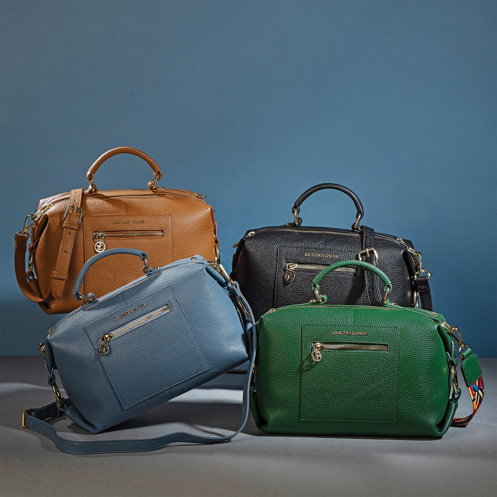 Stacy Leather Handbag For Women | Sling Purse for Women | 100% Genuine Leather Crossbody Bag | Ideal For Office, Meeting, Travel, Party | Color: Tan, Black, Green & Blue