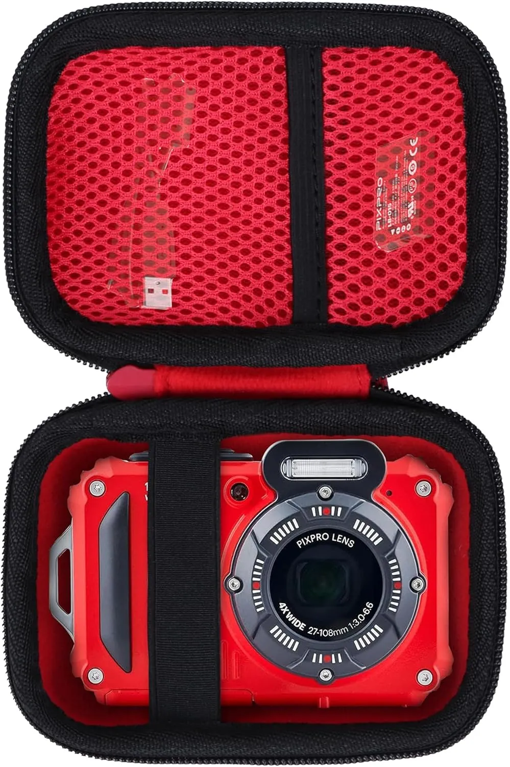 Storage Case Compatible with KODAK PIXPRO WPZ2 Rugged Waterproof Shockproof Dustproof Digital Camera (Red   Black Case)