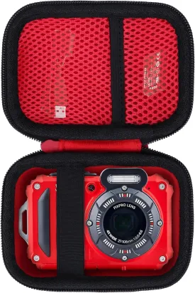 Storage Case Compatible with KODAK PIXPRO WPZ2 Rugged Waterproof Shockproof Dustproof Digital Camera (Red   Black Case)