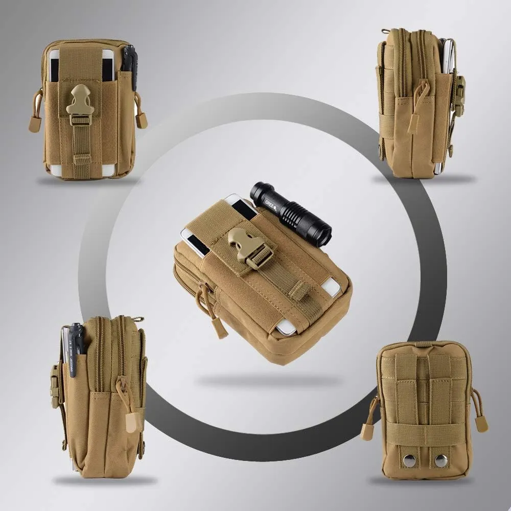 Tactical Waist Belt Bag | Universal Outdoor EDC Military Holster Wallet Pouch Phone Case Gadget Pocket for iPhone X 8 7 6 6s Plus Samsung Galaxy S8 S7 S6 S5 S4 S3 Note 8 5 4 3 2 LG HTC