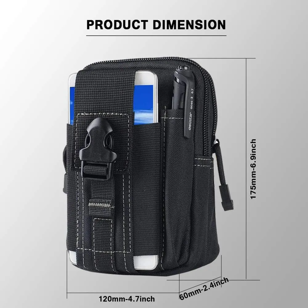 Tactical Waist Belt Bag | Universal Outdoor EDC Military Holster Wallet Pouch Phone Case Gadget Pocket for iPhone X 8 7 6 6s Plus Samsung Galaxy S8 S7 S6 S5 S4 S3 Note 8 5 4 3 2 LG HTC