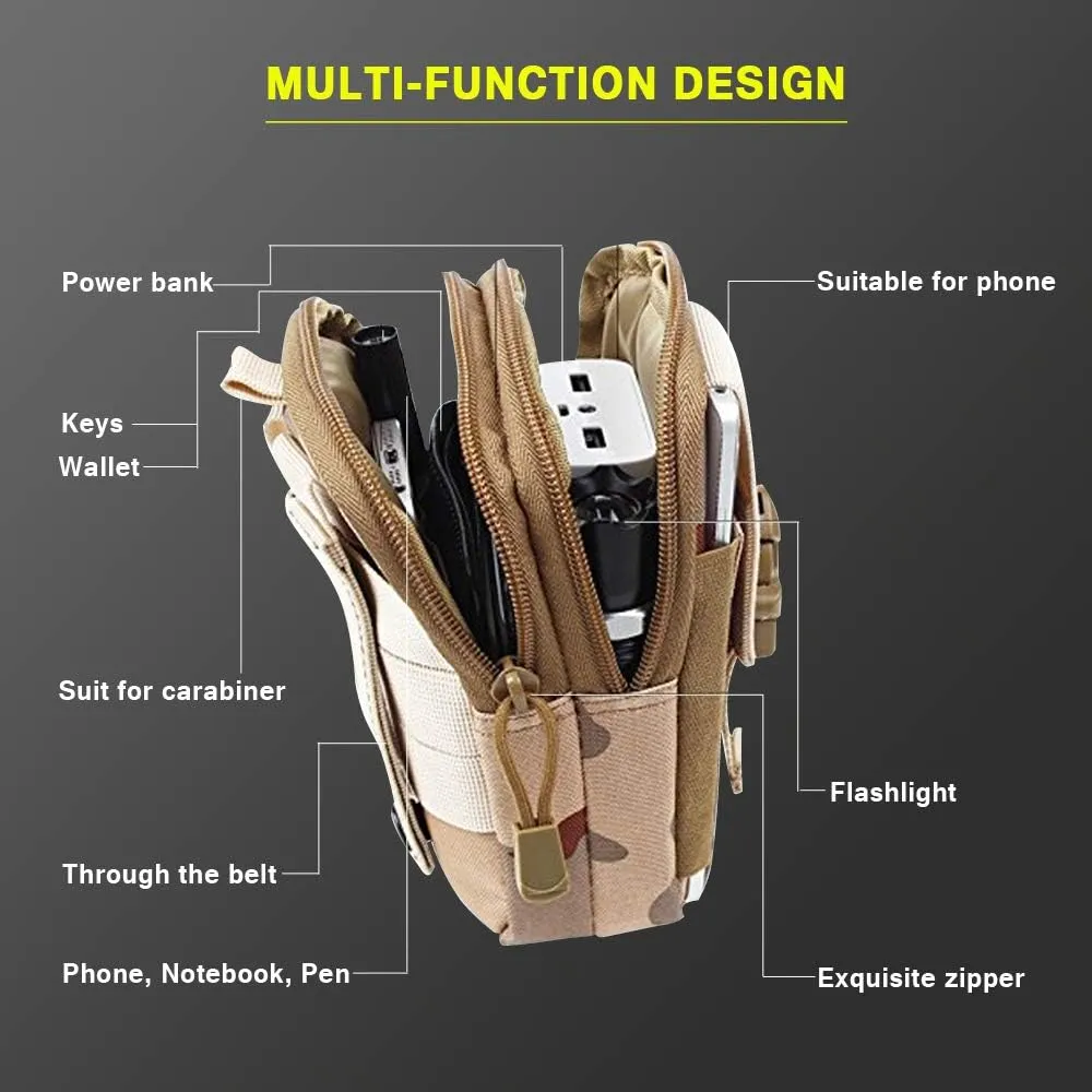 Tactical Waist Belt Bag | Universal Outdoor EDC Military Holster Wallet Pouch Phone Case Gadget Pocket for iPhone X 8 7 6 6s Plus Samsung Galaxy S8 S7 S6 S5 S4 S3 Note 8 5 4 3 2 LG HTC