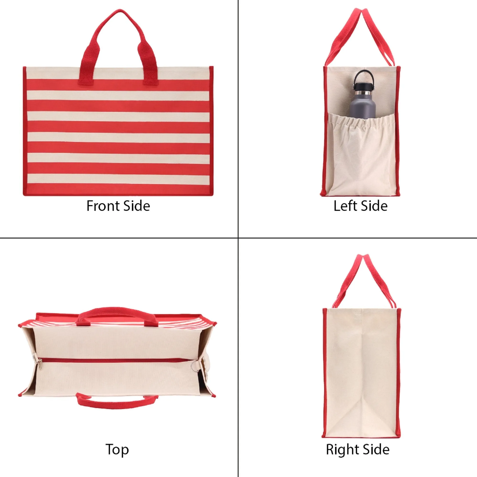 Take Me To The Beach Cabana Tote Bag XL - Oversized Chic Tote Bag with Zipper and Inner Pocket - Beach Bag for Women - Weekender Beach Tote