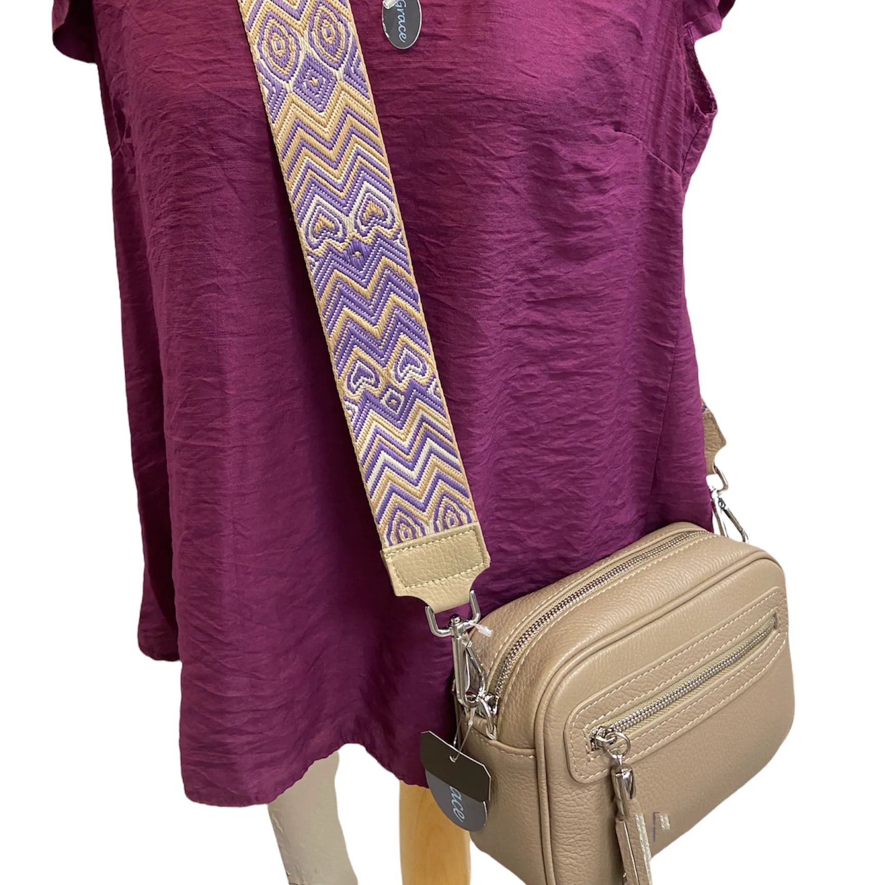 TAMMY Italian leather large cross body bag