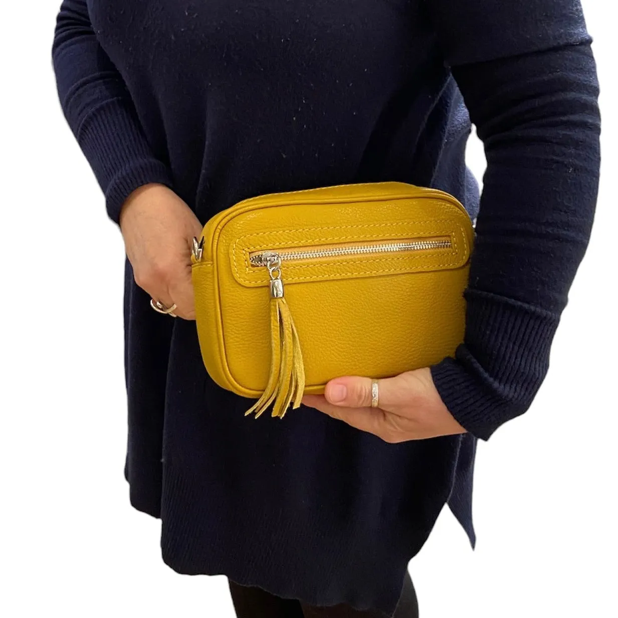 TAMMY Italian leather large cross body bag
