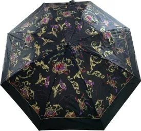 Telescopic Patterned Umbrella (Black)