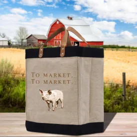 To Market Farmers Market Jute Canvas Tote Funny Farmer Market Bag Quote Jute Bag Shopping Bag Burlap Bag Farmhouse Bag Grocery Bag (FT1006)