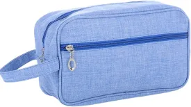 Trawila Travel Toiletry Bag for Women and Men, Makeup bag Organizer for Cosmetics Toiletries Brushes Tools, Foldable, Water-resistant,With Divider and Handle (Blue)