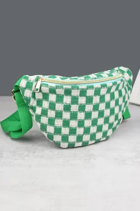 Zenana Sightseeing Green Check Waist Bag